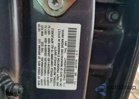 2020 Honda Cr-V Ex z USA, uszkodzony, nr VIN 7FART6H53LE024417